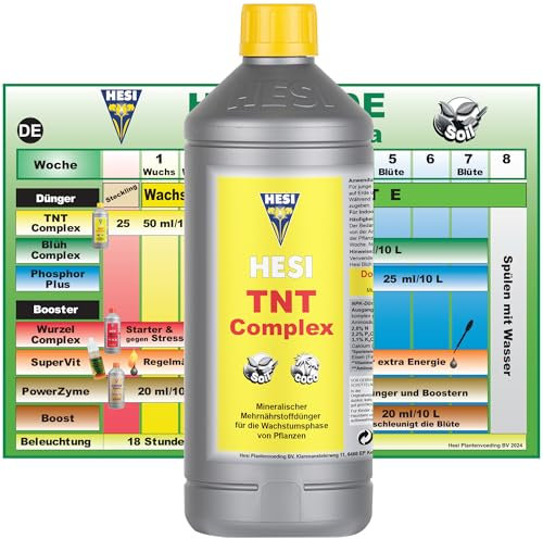 Hesi TNT Complex 1L - Hesi Dünger, NPK-Dünger für explosives Wachstum auf Erde und Kokossubstraten, Schonend für Langzeitanwendung