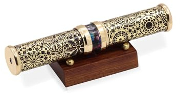YVCrafts Unique Wedding Kaleidoscope in Brass and Wood Stand-A Unfrogaotable Gift for Wedding