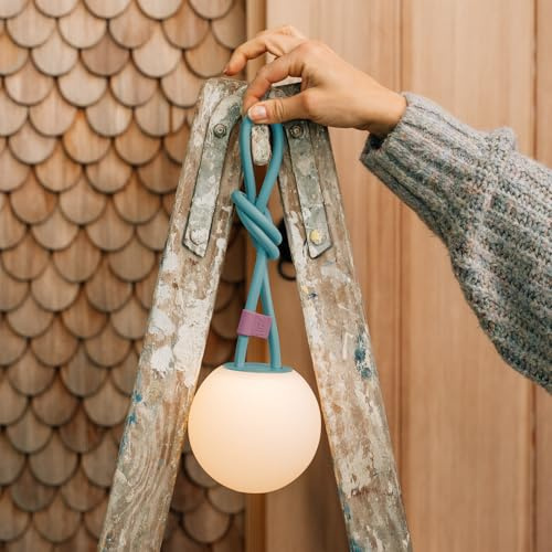 Campo Libre.® LENI Lampada da Campeggio – Luce da Esterno con Manico Flessibile, Lampada da Esterno Dimmerabile, Lanterna IPX4, 200 h di Autonomia, SqueezeShell Infrangibile, USB-C, Sfera, Blu