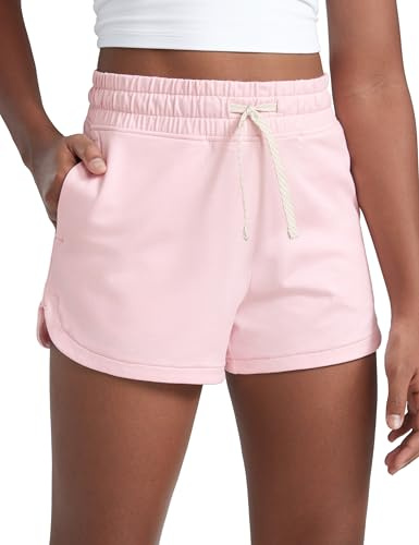 CRZ YOGA Filles Cloud Jersey Dauphin Shorts Sweat Rose Fraise M