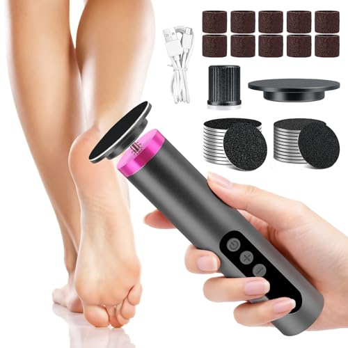 2 in 1 Pedicure Elettrico Professionale Piedi, Lima Elettrica per Piedi con Display LCD, 9 Velocità Regolabile, Kit Pedicure Rimuovi Calli Piedi Elettrico per Pelle Morta, Piante (Grigio)