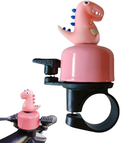 JYNVO Timbre Bicicleta Infantil Dinosaurio Rosa, Bocina Bici para Niñas Niños Adultos, sonido fuerte, para Bici/Scooter/Triciclo/Bicicleta Infantil, fácil de instalar