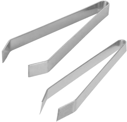 DUZEPA Juego De 2 Pinzas Para Espinas De Pescado, Pinzas Profesionales De Acero Inoxidable Planas E Inclinadas Para Desplumar Aves, Quitar Espinas Y Escamas.