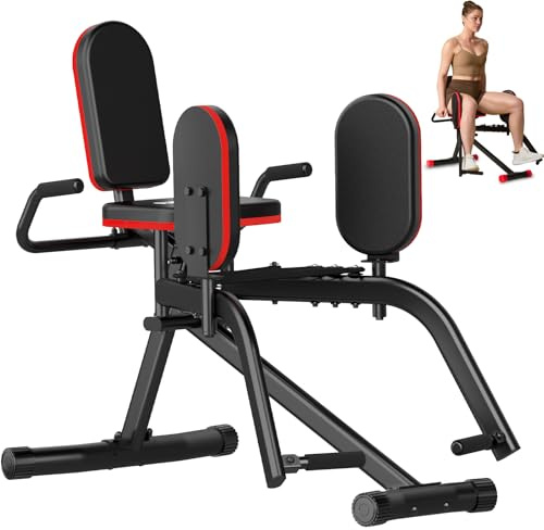HXD-ERGO Máquina de Abductores y Muslos, Kegel Trainer para Hombres y Mujeres, Resistencia Ajustable, Fortalecedor de Glúteos, Caderas y Piernas, Compacto para Casa (Negro y Rojo)