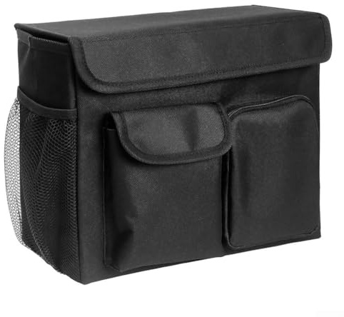 Rymlig rullstolsväska för rullstolar, 33 x 15 x 26 cm svart förvaringsväska i polyester med sidofickor, enkel åtkomst till väsentligheter, praktisk organisation för mobilitetsanvändare