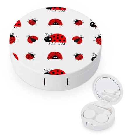 fkgvwo Etui pour Lentilles De Contact Coccinelle Rouge Boite À Lentilles De Contact pour Maison Voyage