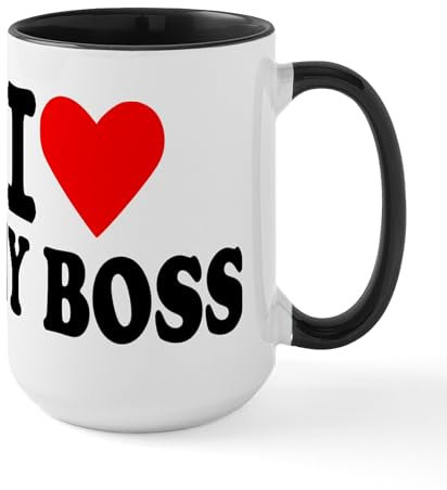 CafePress I Love My Boss Large Mug 15 oz (444 ml) Ceramic Coffee Mug