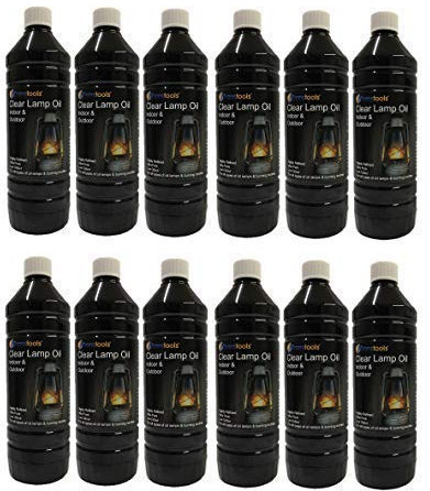 12 x Clear Lamp Lantern Oil Refined Torch Oils for Indoor and Outdoor Use 1 Litre