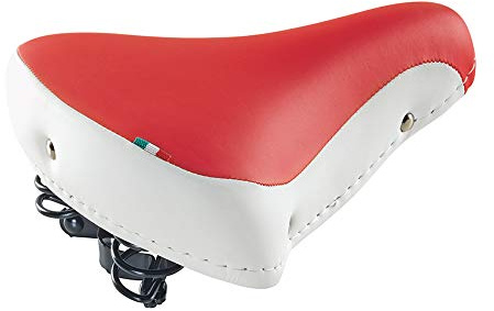 Selle Montegrappa Sella per bicicletta Cruiser Sella confortevole SM 08 F in 6 colori, bianco/rosso