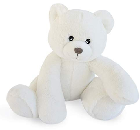 Histoire d'ours - Plüschtier Oscar, elfenbeinfarben, 35 cm – treuer Begleiter für Babys Mädchen oder Jungen – weich und bequem – großes Lächeln zum Kuscheln – Geschenkidee zur Geburt – Geschenkbox