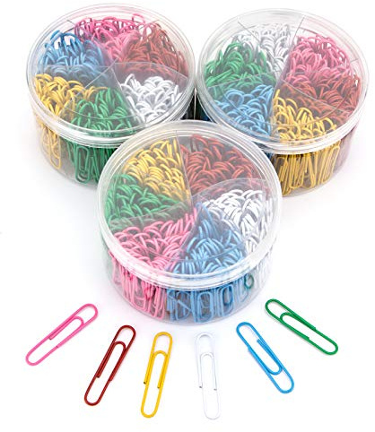 Yarlung 900 Pieces 2 Inch Jumbo Paper Clips, Vinyl Coated Large Paperclips for Office, School Document Organizing, Non-Skid, 6 Colors