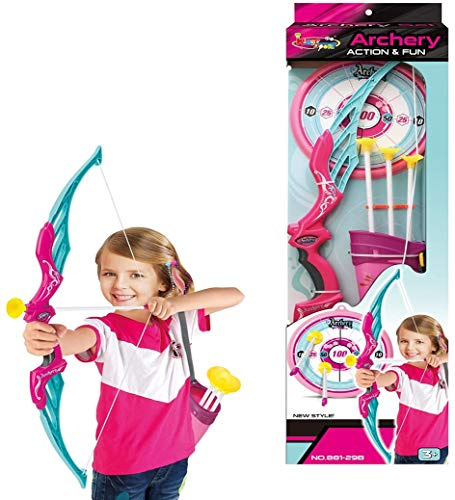 SDMAX Kids Bow And Arrow Set Archery Toys with Suction Cups Arrow Target And Quiver Outdoor Toys For Children, Portable Kids Archery Bow, Sturdy And Durable