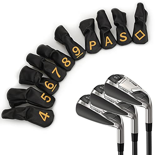 Craftsman Golf Black Hybrid Iron Head Covers with Large Gold No. (Not Custom)
