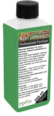 Fertilizante de arce POFLO Arce japonés arce ranurado abono líquido arce abanico Abono completo HIGHTECH NPK (250 ml)