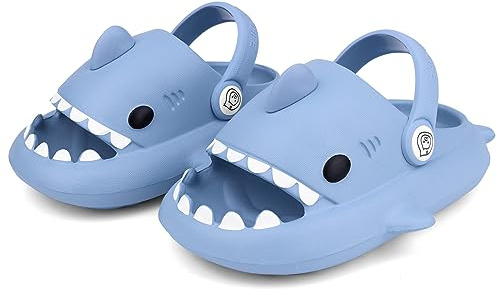 Lanivic Chanclas de Playa para Niña Niño Tiburón Zapatillas de Ducha Antideslizante Tigre Zapatos de Piscina Sandalias Ligero Verano Shark Slippers