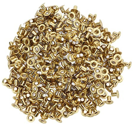 MUNEFE 500pcs Rivets Creux, Rivets De Vêtements, Rivets en Cuir, pour Bricolage Artisanat Sacs en Cuir Sacs à Main Chaussures Chapeaux Vêtements(2.3x4x5mm)