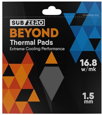 subZero BEYOND 16.8w/mk Thermal Pad, 100x100mm, Soft Thermal Compound, Ideal Gap Filler for GPU/Laptop Heatsink/GPU/CPU/LED Cooler (1.5mm)