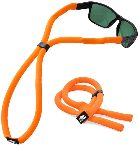 Pilotfish Floating Sunglasses Strap, Adjustable, Waterproof, High Visibility, Neoprene Holder for Men & Women (Hi-Vis Orange, 1 Pack)