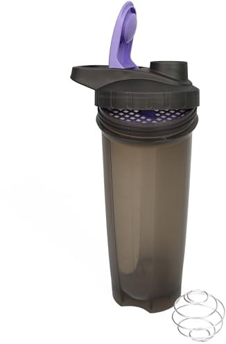 DIVCHI Protein Powder Shaker Bottle With Mixer Ball For Smooth Shake, Leakproof Secure Flip Cap, Gym Shaker For Protein Shakes Ideal Workout Partner (Purple)