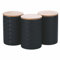 Villa d'Este Home Tivoli Set mit 3 Vorratsdosen 750 ml aus Keramik, Deckel aus Bambus, Shapes Geometrie