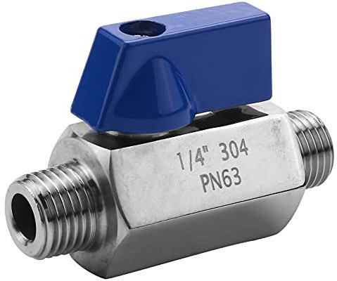 Gbloodst à boisseau sphérique en acier inoxydable - Petite valve à bille à filetage NPT de 1/4 mâle (1/4 pouce mâle et mâle)