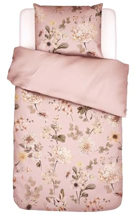 ESSENZA Bettwäsche Noe Dusty Pink, 155x220 + 1x 80x80 cm - 100% Baumwollsatin 200TC - Blumen