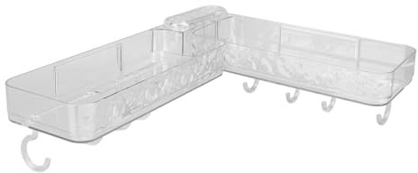 Lavello della Organizzatore di Caddy, Caddy Lavello Montato a Parete con Scaffale Angolare Regolabile Pieghevole, Sapone per Piatti e Porta Spugna, Organizzatore di Porta Doccia per Bagno e