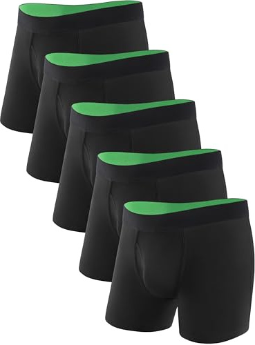 TIICHOO Washable Incontinence Pants for Men 100ml Absorbency Men's Ultra-Absorbent Incontinence Boxer Briefs Pack of 5
