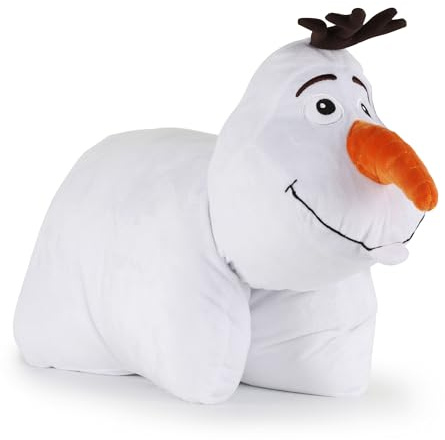Disney Frozen Olaf 2-in-1 Plush Pillow Pal - Ultra Soft Multipurpose Cushion with Strap Closure, Huggable Plushie for Kids’ Bedroom, Trip, and Sleepovers