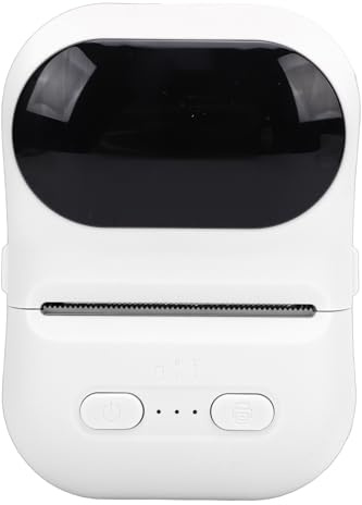 Fabater Impresora de Etiquetas, Impresora Térmica Portátil Bluetooth con Aplicación, Impresoras de Pegatinas sin Tinta para Manualidades, Compatible con Papel de 2,2X2,0 Pulgadas (White)