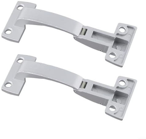 Lot de 2 charnières de porte pliantes en alliage de zinc argenté 124 x 50 mm, charnières de porte pliantes peu encombrantes avec mouvement fluide et silencieux pour placards et meubles de placard