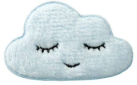 Catch the Patch Wolke plüsch Kinder - (Größe: 8 x 5 cm) – Aufbügler & Applikationen in verschiedenen Größen – Ideal für Kleidung, Schulranzen, Jeans & Rucksäcke