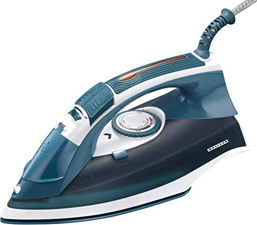 Melissa 16390052 XXL Dampfbügeleisen, 2.200 Watt, Dampfstoß,180 ml Wassertank, Türkisblau/Weiß