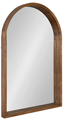Kate and Laurel Hutton Rustic Modern Farmhouse Arch Mirror, 24 x 36, Natural Wood Finish