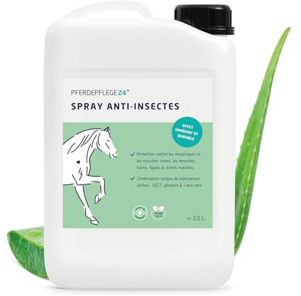 PFERDEPFLEGE24 Spray Anti Mouche Cheval DEET 2,5l - Protection immédiate et efficacité Durable – Spray Anti-Insectes concentré et Efficace pour Chevaux Contre Mouches, taons, moustiques & tiques