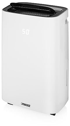 Princess Smart Dehumidifier, 20L/Day, Suitable for Spaces up to 30m2, Easy Steer Wheels, Laundry Mode, 24 Hour Timer, Defrost Function, Free App, Compatible with iOS and Android