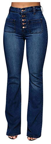 Boot Cut Stretch Jeans for Women UK,Butt Lifting Denim Leggings,Stretchy Jeans for Women Bootcut,Blue Jeans for Women UK Size 22