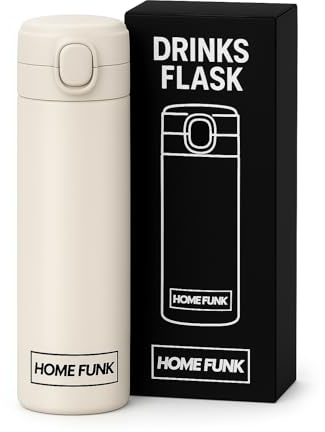 HOMEFUNK Flask for Hot Drink Hot Water Flask Insulated Thermal Mug Stainless Steel Leakproof Thermal Water Bottle(Sky White)
