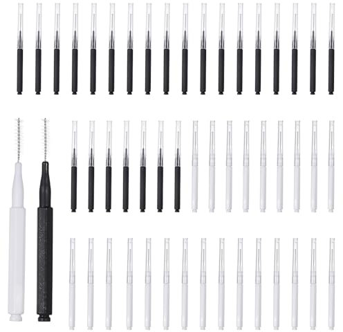 JJUNW 50 Stück Interdentalbürsten, Mini Zahnzwischenraumbürsten Tragbare Zahnreinigung Werkzeug mit Überzug, Multifunktion Mikro-Reinigungsbürste Mundpflegebürste für Reinigung Zwischen den Zähnen