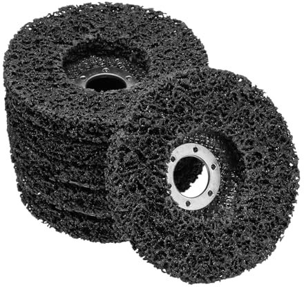 ROSYLEVE 6 discos CSD de 125 mm, negro, juego de discos de limpieza, discos abrasivos de nailon para limpieza de metal, eliminación de color, oxidación y óxido