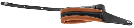 GEWA Cintura per chitarra serie Prestige, vera pelle, larghezza 85 mm, lunghezza 103-139 cm, chiusure di sicurezza - cromo, sabbia asciutta/nero - marrone medio/nero, fatta a mano in Europa