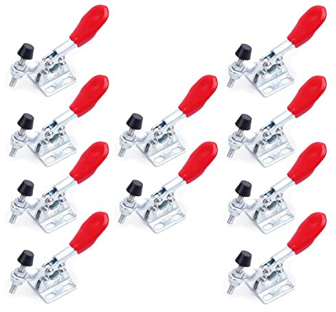 Morsetto a scatto orizzontale, Morsetto a ginocchiera SD-201A 27 kg a sgancio rapido rosso, confezione da 3(10pcs)