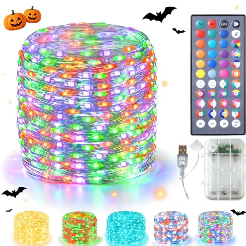Vimlits Fairy Lights 34 Colour Changing with Remote Control, 10m 100 LED Coloured String Lights USB Plug in Wire Twinkle Light Battery Operated Timer for Bedroom Wedding Party Indoor Christmas Decor