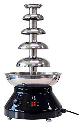 Fontana per fonduta di cioccolato a 5 livelli, 3 l, in acciaio inossidabile, fontana di cioccolato commerciale per feste e matrimoni, 30 ℃ ~ 110 ℃ regolabile, nero