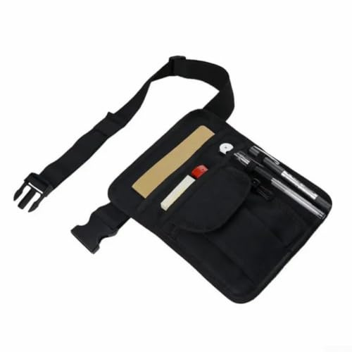 Waiter Waist Bag 5 Pockets Nylon Adjustable Black