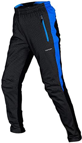 Tofern Pantalon Cyclisme Sport d'extérieur Coupe-Vent Pantalon Sport Homme Respirant Imperméable pour Moto Cyclisme Vélo VTT Jogging Thermique avec Doublure en Polaire pour Homme