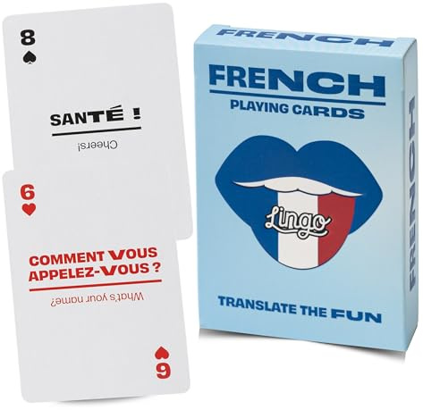 Lingo Playing Cards | Language Learning Game Set | Fun Visual Flashcard Deck to Increase Vocabulary and Pronunciation Skills (French)
