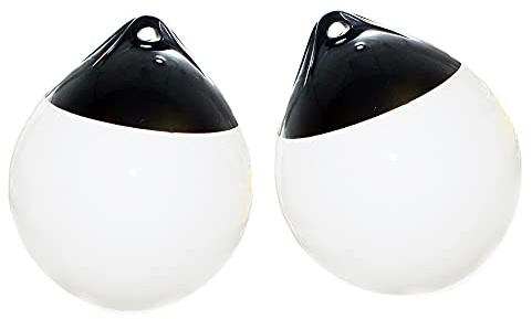 X-Haibei 2 Pcs Boat Fenders Ball Round Anchor Buoy, Dock Bumpers Ball Inflatable Vinyl Shield Protection Marine Mooring Buoy White A30 Dia. 11.8 inch H 13.8 inch