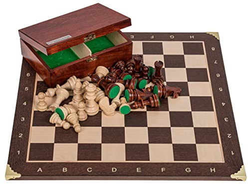 SQUARE - Pro Schack Set No. 6 SVERIGE - Schackspel - Schackfigurer och schackbräde av trä