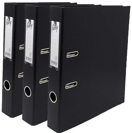 College Ordner breit für DIN A4, 3er Pack, 4.5 cm, Hochwertiger PP-Kunststoff Aktenordner in Schwarz – Ideal für Bürobedarf, Schulunterlagen & DIN A4 Dokumentenmanagement